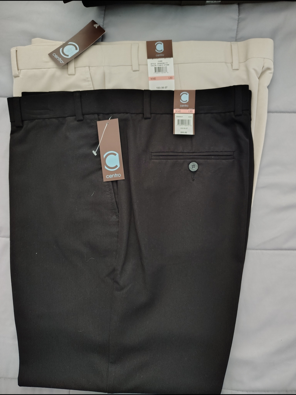 entro Men's Dress Pants in Black and Cream